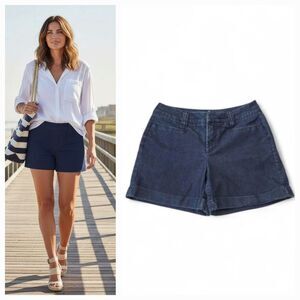 Khakis & Co. Cuffed Denim Shorts in Dark Wash Style 30186 Size 4P